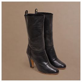 Chanel Stivali in pelle nera matelassé