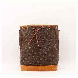 Bolso de cubo Louis Vuitton Monogram Noe de cuero marrón