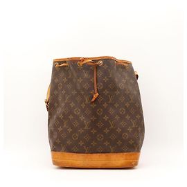 Bolso cubo Louis Vuitton Monogram Noe de cuero marrón