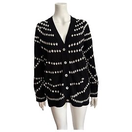 Chanel Cardigan Schwarz Weiß Kaschmir