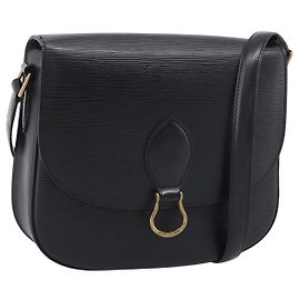 LOUIS VUITTON Epi Saint Cloud GM Shoulder Bag Black M52192 LV