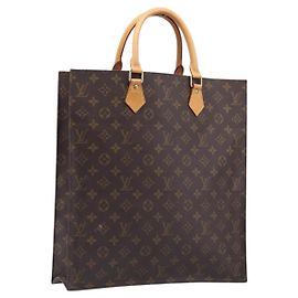 LOUIS VUITTON Monogram Sac Plat Hand Bag M51140 LV