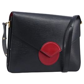 LOUIS VUITTON Epi Osh Shoulder Bag Black Red M52444 LV