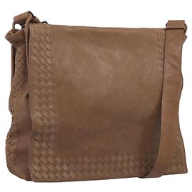 Bottega Veneta Bolsa de Ombro INTRECCIATO Couro Bege 221065