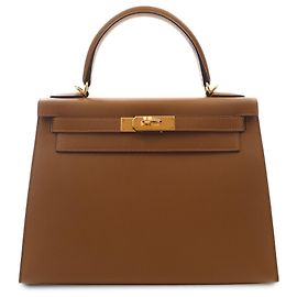 Hermès Brown Epsom Kelly II Sellier 28