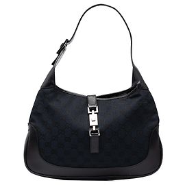 Bolsa de Ombro Jackie Gucci em Lona GG Azul