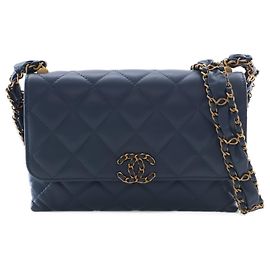 Chanel Blue Medium Quilted Calfskin 19 Flap