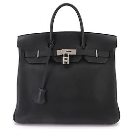 Hermès Bolsa Hermes Haut a Courroies 32 Black Togo