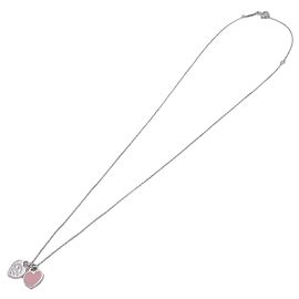 Tiffany & Co. Return to Tiffany Double Heart Tag Anhänger aus Sterlingsilber mit Emaille Mini