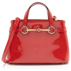 Borsa Tote Small Gucci Bright Bit in pelle verniciata