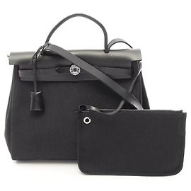 Hermès HERMES Herbag Zip PM Toile Militaire Bolso de mano 2 vías