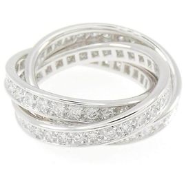 Cartier Three Bangles Ring aus 18K Weißgold und Diamanten, Größe 11