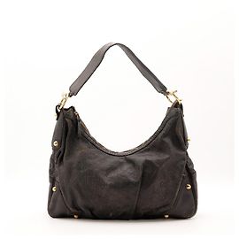 Bolsa Hobo Gucci em couro monograma castanho escuro