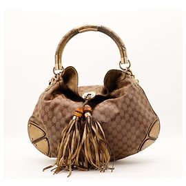 Borsa Hobo Gucci GG Supreme Canvas Brown