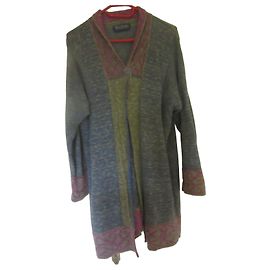 Autre Marque Bill Baber langer Cardigan Strickware Grün Blau Grau Rosa Vintage 80's
