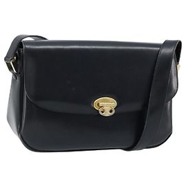 Céline CELINE Shoulder Bag Leather Black Gold Auth ka2456 - Jerrillo