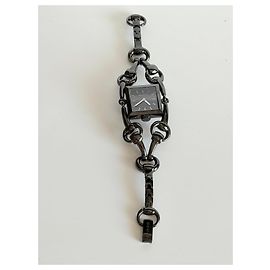 Gucci Signoria Horsebit Uhr Gunmetal 116.3