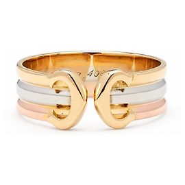 Anel Cartier C de Cartier 750 Ouro Tricolor Feminino Tam. 49 3,4 g