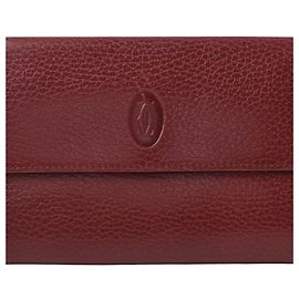 Portafoglio Tri-Fold Cartier Must de Cartier in pelle Bordeaux