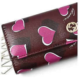 Portachiavi Gucci in pelle Bordeaux