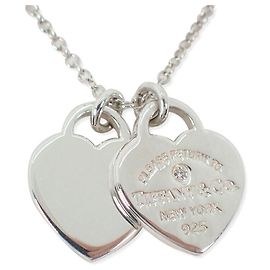 Autre Marque Collana con pendente Tiffany & Co. 925 Return to Tiffany Doppio Cuore con Diamante