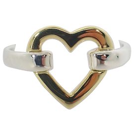 Autre Marque Anello a fascia con cuore in argento sterling e oro giallo Tiffany & Co.