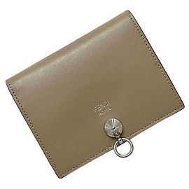 Fendi By The Way Bi-fold Geldbörse Beige Leder