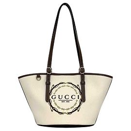 Borsa Tote Small Gucci con stampa Horsebit