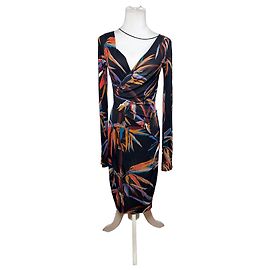 Vintage Emilio Pucci Wickelkleid langärmlig Multicolor XS