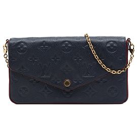 Louis Vuitton Monogram Empreinte Pochette Felicie Crossbody Bag Blau