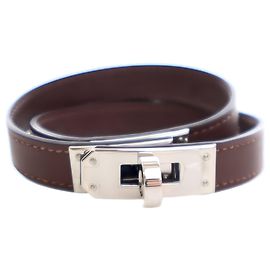 Pulsera Hermès Kelly Double Tour en Swift Marrón