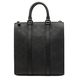 Louis Vuitton Monogram Taurillon Sac Plat Cross Satchel Schwarz