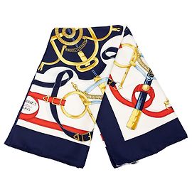 Hermès Eperon d Or Seidentuch Blau 90 Scarves