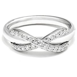 Tiffany & Co Anello Tiffany Co Infinity Oro Bianco 750/18kt Diamanti 0,5ct Misura 45 Lusso