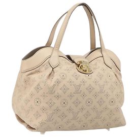 LOUIS VUITTON Mahina Shiels PM Hand Bag Leather Beige M93818 LV Auth ep17082 - Jerrillo