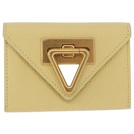 Bottega Veneta Kartenetui Leder Yellow Gold Auth 210968M - Jerrillo