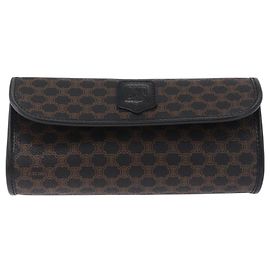 Céline CELINE Bolso Macadam Canvas PVC Cuero Negro Oro Auth mr3184A - Jerrillo