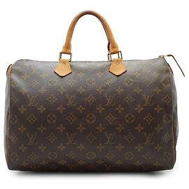 Louis Vuitton Monogram Speedy 35 braunes Canvas Leder