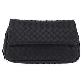 Bottega Veneta INTRECCIATO Schultertasche mit Kette Leder Schwarz Auth 213156M - Jerrillo