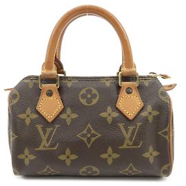 Louis Vuitton Monogram Mini Speedy Hand Bag Brown M41534