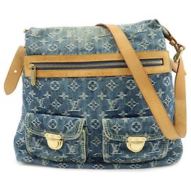 Louis Vuitton Monogram Denim Baggy GM Shoulder Bag Blue M95048