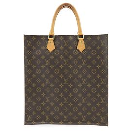 Louis Vuitton Monogram Sac Plat Tote Bag Hand Bag Brown M51140