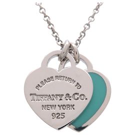 Tiffany & Co Return to Tiffany Mini Double Heart Tag Necklace SV925