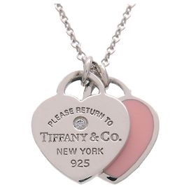Tiffany & Co Return to Tiffany Double Heart Tag 1P Diamond Halskette