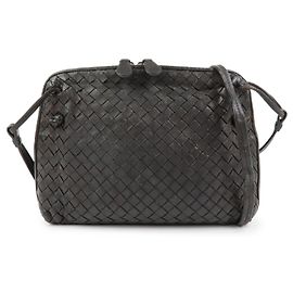 BOTTEGA VENETA Borsa a tracolla in pelle Intrecciato Nodini Brown 245354