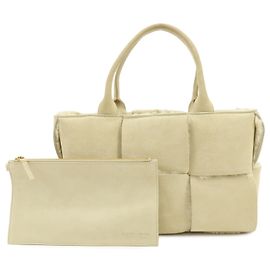 Borsa tote in pelle shearling Intorceciatto Arco BOTTEGA VENETA Beige