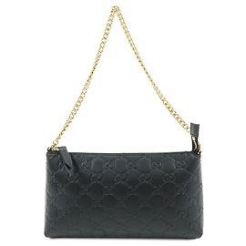 Bolso de hombro con cadena de cuero GUCCI Guccissima y neceser de accesorios 428449