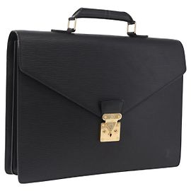 LOUIS VUITTON Epi Serviette Conseiller Bag Black M54422 LV Auth BA16760A - Jerrillo