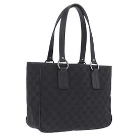 GUCCI GG Canvas Tote Bag Black Silver 113019 Auth 210930A - Jerrillo