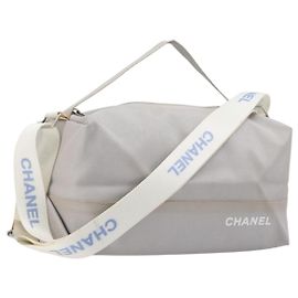 CHANEL Sports Line Shoulder Bag Nylon Gray Silver CC Auth bs37611 - Jerrillo